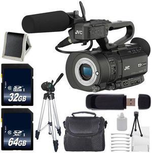 JVC GY-LS300 4KCAM Handheld S35mm Camcorder (International Model) (Body Only) + 32GB Memory Card + 64GB Memory Card + De