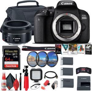 Canon EOS Rebel 800D / T7i DSLR Camera + Canon EF 50mm Lens + 64GB Outdoor Bundle