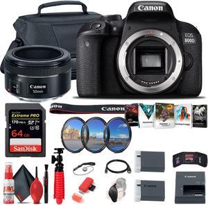 Canon EOS Rebel 800D / T7i DSLR Camera + Canon EF 50mm Lens + 64GB Graphic Bundle