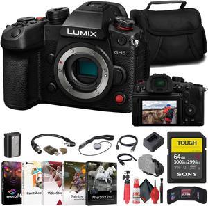 Panasonic Lumix GH6 Mirrorless Camera  64GB TOUGH SD Card  Card Reader Starter Bundle