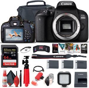 Canon EOS Rebel 800D / T7i DSLR Camera + 64GB Memory Card + Case Pro Bundle