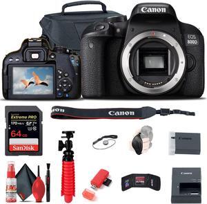 Canon EOS Rebel 800D / T7i DSLR Camera + 64GB Memory Card + Case Base Bundle