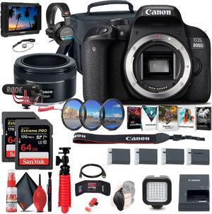 Canon EOS Rebel 800D / T7i DSLR Camera (Body Only) + 4K Monitor + Canon EF 50mm