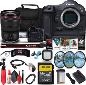 Canon EOS R3 Mirrorless Camera (4895C002) + Canon RF 24-70mm Lens + More Bundle