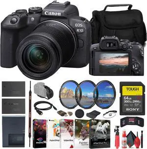 Canon EOS R10 Mirrorless Camera W/ 18-150mm Lens + 64GB SD Card +  + More