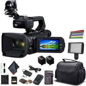 Canon XA55 Professional UHD 4K Camcorder W/ Extra Battery, Soft Padded Bag, 64GB Memory Card, LED Light, And More Base Bundle