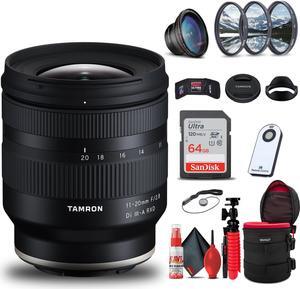 Tamron 11-20mm f/2.8 Di III-A RXD Lens for Sony E + 64GB Accessory Bundle
