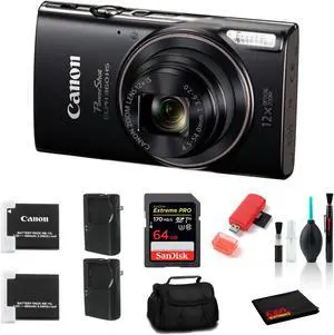 Canon PowerShot ELPH 360 HS Digital Camera with Spare Battery