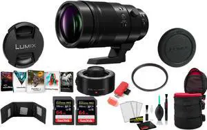 Panasonic Leica DG Elmarit 200mm f/2.8 POWER O.I.S. Lens with 2x 64 Memory Cards and More