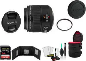 Panasonic Leica DG Macro-Elmarit 45mm f/2.8 ASPH. MEGA O.I.S. Lens Kit with Memory Card
