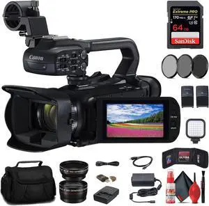 Canon XA65 Professional UHD 4K Camcorder + 64GB Memory Card + BP828 Battery Starter Bundle