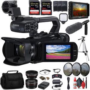 Canon XA60 Professional UHD 4K Camcorder + 4K Monitor + Pro Mic + 2 x 64GB + More