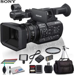 Sony PXWZ190V 4K XDCAM Camcorder With Tripod Padded Case LED Light 64GB Memory Card and More Starter Bundle