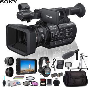 Sony PXWZ190V 4K XDCAM Camcorder With Tripod Padded Case Sony Headphones External 4K Monitor and More Advanced Plus Bundle