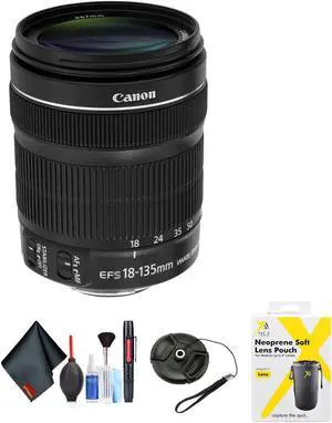 Canon EF-S 18-135mm f/3.5-5.6 is STM Lens for Canon EF-S Mount + Accessories (International Model with 2 Year Warranty)