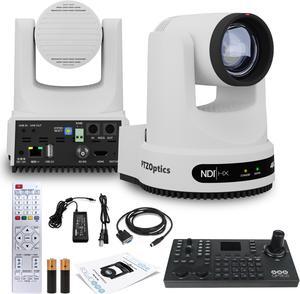 PTZOptics Move 4K PTZ Camera with 12x Zoom (White) (PT12X-4K-WH-G3) + SuperJoy PTZ Controller