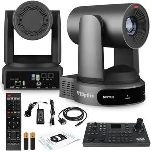 PTZOptics Move 4K PTZ Camera with 30x Zoom (Gray) (PT30X-4K-GY-G3) + SuperJoy PTZ Controller