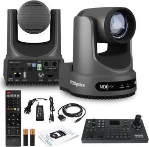 PTZOptics Move 4K PTZ Camera with 12x Zoom (Gray) (PT12X-4K-GY-G3) + SuperJoy PTZ Controller