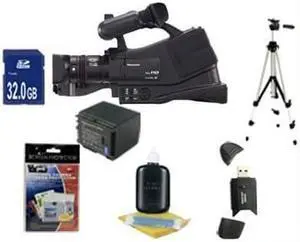 Panasonic AG-AC7 Shoulder Mount AVCHD Camcorder W/32GB SDHC Memory + Extra Extended Life Batteries + Ac/Dc Rapid Charger + Full Size Tripod + Deluxe Case w/Strap + Accessory Saver Bundle!