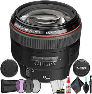 Canon EF 85MM F/1.2 L USM II Camera Lens (International Model) + 3 Pcs Filter Kit + Cleaning Kit