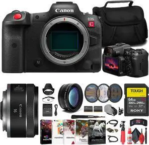 Canon EOS R5 C Mirrorless Cinema Camera + Canon 16mm Lens + 64GB Card + More