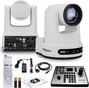 PTZOptics Move 4K PTZ Camera with 20x Zoom (White) (PT20X-4K-WH-G3) + PT-JOY-G4 Controller