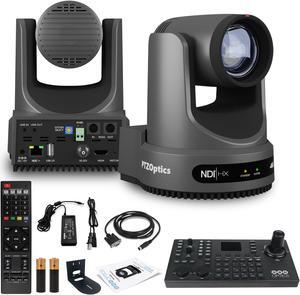 PTZOptics Move 4K PTZ Camera with 20x Zoom (Gray) (PT20X-4K-GY-G3) + SuperJoy PTZ Controller + Wall Mount