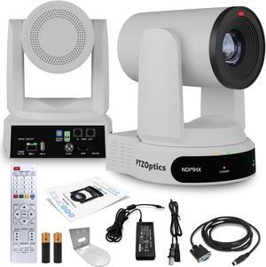 PTZOptics Move 4K PTZ Camera with 30x Zoom (White) (PT30X-4K-WH-G3) + Wall Mount
