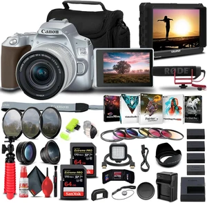 Canon EOS 250D / Rebel SL3 DSLR Camera with 18-55mm Lens (Silver) Monitor Bundle Canon EOS 250D / Rebel SL3 DSLR Camera with 18-55mm Lens (Silver) Monitor Bundle
