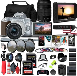 Canon EOS 250D / Rebel SL3 DSLR Camera with 18-55mm Lens (Silver) Ultimate Recording Bundle Canon EOS 250D / Rebel SL3 DSLR Camera with 18-55mm Lens (Silver) Ultimate Recording Bundle