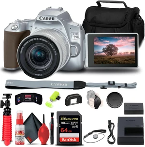 Canon EOS 250D / Rebel SL3 DSLR Camera with 18-55mm Lens (Silver) Basic Bundle Canon EOS 250D / Rebel SL3 DSLR Camera with 18-55mm Lens (Silver) Basic Bundle