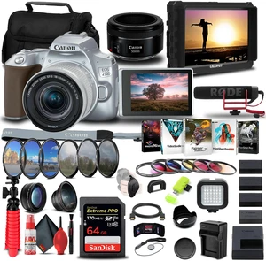 Canon EOS 250D / Rebel SL3 DSLR Camera with 18-55mm Lens (Silver) Outdoor Bundle Canon EOS 250D / Rebel SL3 DSLR Camera with 18-55mm Lens (Silver) Outdoor Bundle