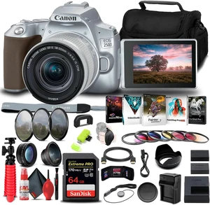 Canon EOS 250D / Rebel SL3 DSLR Camera with 18-55mm Lens (Silver) Starter Bundle Canon EOS 250D / Rebel SL3 DSLR Camera with 18-55mm Lens (Silver) Starter Bundle