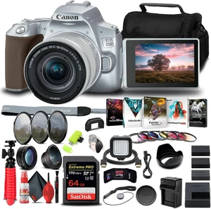 Canon EOS 250D / Rebel SL3 DSLR Camera with 18-55mm Lens (Silver) Extra Battery Bundle Canon EOS 250D / Rebel SL3 DSLR Camera with 18-55mm Lens (Silver) Extra Battery Bundle