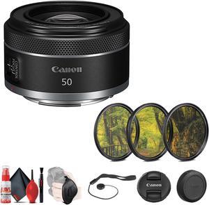 Canon RF 50mm f/1.8 STM Lens + 3-Piece Filter Set + More