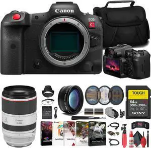 Canon EOS R5 C Mirrorless Cinema Camera + Canon 70-200mm Lens + 64GB Card + More