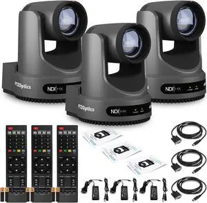 3 x PTZOptics Move 4K PTZ Camera with 20x Zoom (Gray) (PT20X-4K-GY-G3)