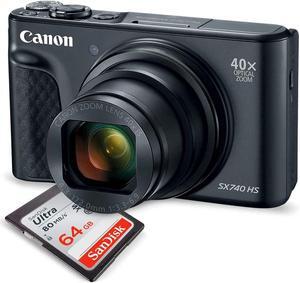 Canon PowerShot SX740 HS Digital Camera (Black)  64GB Bundle