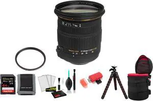 Sigma 17-50mm f/2.8 EX DC OS HSM Lens for Nikon F with 64GB Memory Card and UV Filter (International Model)