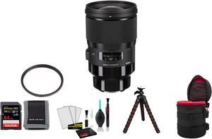Sigma 28mm f/1.4 DG HSM Art Lens (Sony E) with 64GB Memory Card and UV Filter