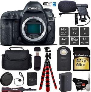 Canon EOS 5D Mark IV DSLR Camera (Body Only) + Wireless Remote + Condenser Microphone + Case + Wrist Strap + Tripod + Card Reader - Intl Model