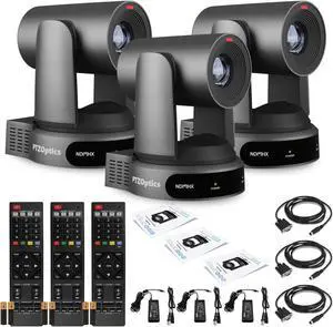 3 x PTZOptics Move 4K PTZ Camera with 30x Zoom (Gray) (PT30X-4K-GY-G3)