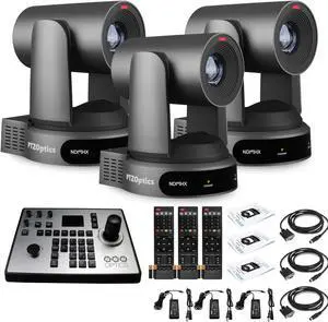 3 x PTZOptics Move 4K PTZ Camera with 30x Zoom (Gray) (PT30X-4K-GY-G3) + PT-JOY-G4 Controller 3 x PTZOptics Move 4K PTZ Camera with 30x Zoom (Gray) (PT30X-4K-GY-G3) + PT-JOY-G4 Controller