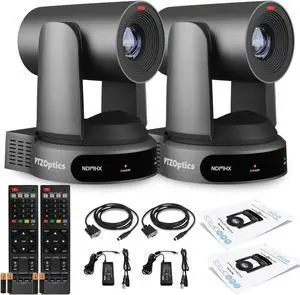 2 x PTZOptics Move 4K PTZ Camera with 30x Zoom (Gray) (PT30X-4K-GY-G3)