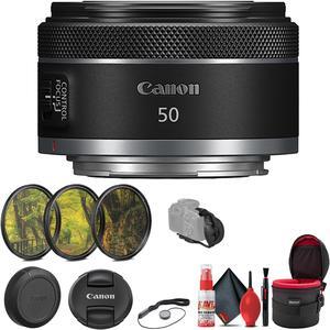 Canon RF 50mm f/1.8 STM Lens with 3-Piece Filter Kit & More (4515C002)