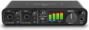 MOTU M4 4x4 USB-C Audio Interface Bundle with Headphone, XLR Cables, and 6Ave Cleaning Kit