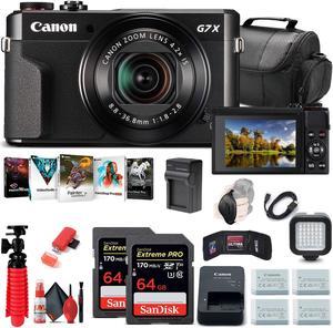 Canon PowerShot G7 X Mark II Digital Camera 1066C001  2 x 64GB Cards  More