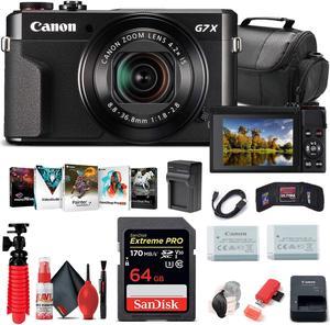 Canon PowerShot G7 X Mark II Digital Camera 1066C001  64GB Card  Graphic Bundle