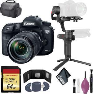 Canon EOS 7D Mark II DSLR Camera + 18-135mm f/3.5-5.6 IS USM Lens w/ WIFI Adapter - Zhiyun-Tech WEEBILL LAB Stabilizer - 64GB Memory Card - Case - Cleaning Kit + More