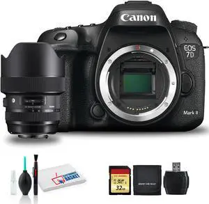 Canon EOS 7D Mark II DSLR Camera with Sigma14-24mm f/2.8 DG HSM Art Lens, 32GB Memory Kit, and More (Intl Model)